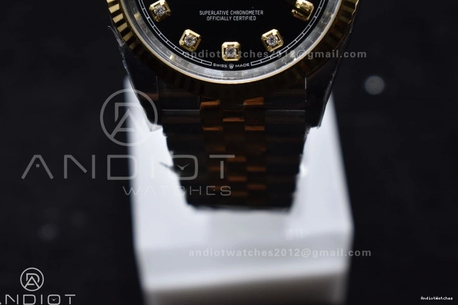 Clean Steel 556 Diamonds 904L RelaxedFit Jubilee 126233 YG VR Dial DateJust Edition on 36 Bracelet SS 1:1 Black Best 0306